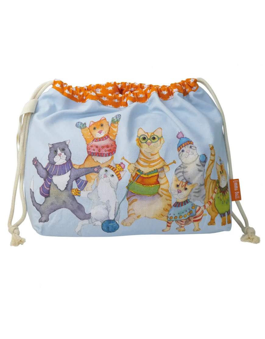 Emma Ball Drawstring Bag Kittens in Mittens DRAW09