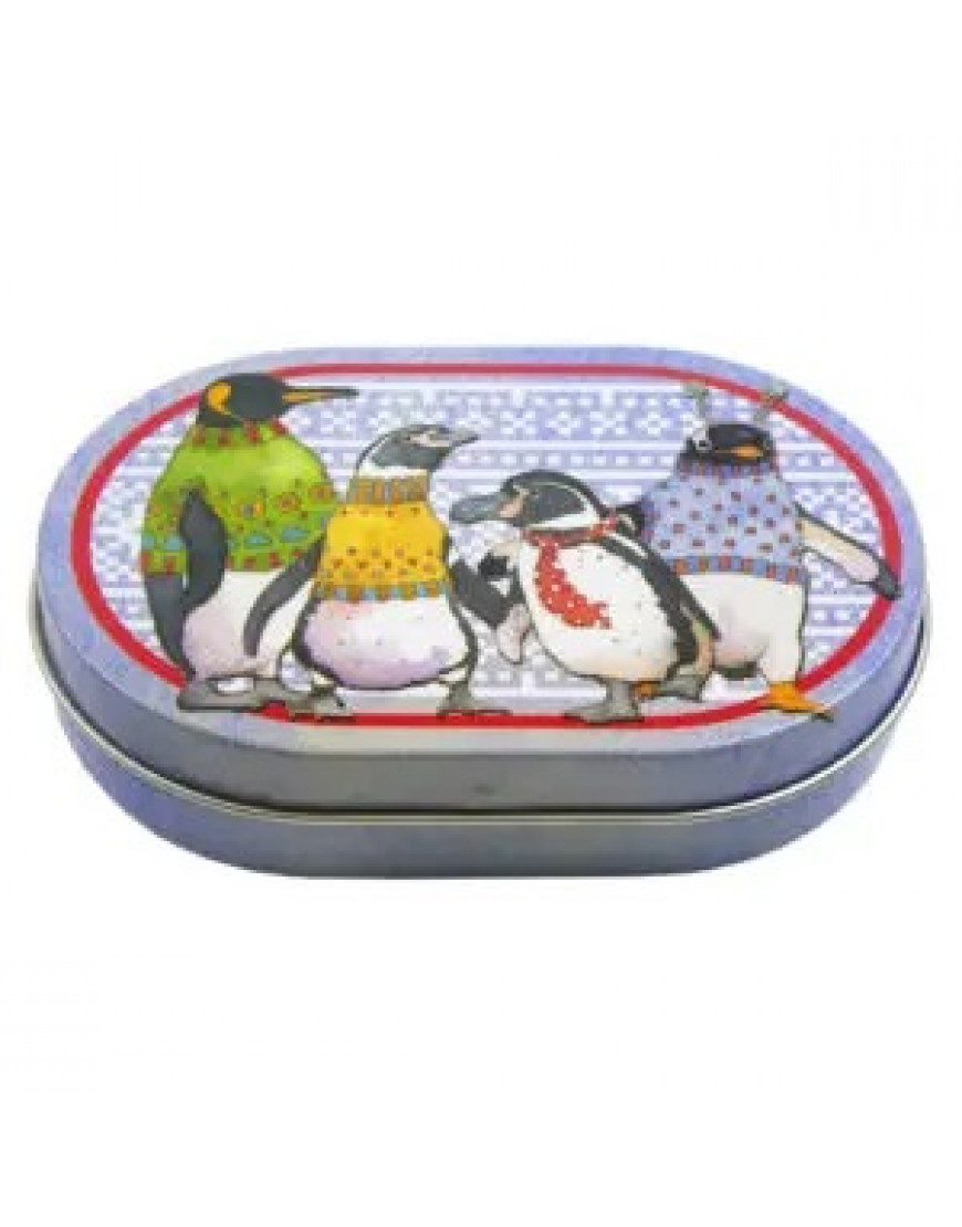 Emma Ball Penguins in Pullovers Mini Hinged Oval Tin  T147