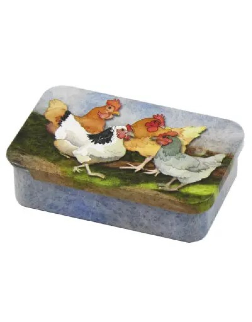 Emma Ball Pocket Tin Felted Chickens T203