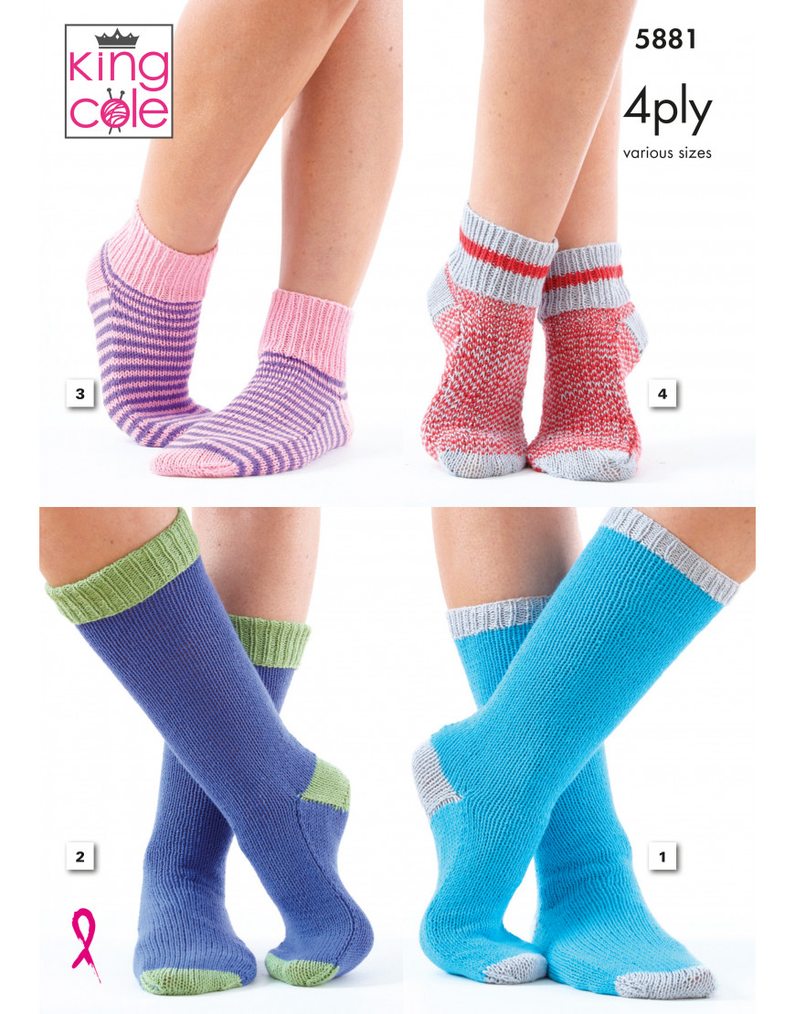 King Cole Cotton Socks 4 Ply Patterns