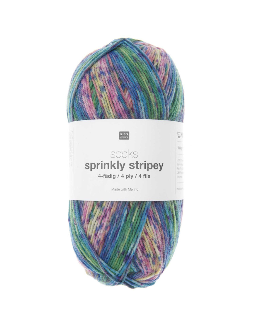 Rico Sprinkly Stripey Sock Yarn