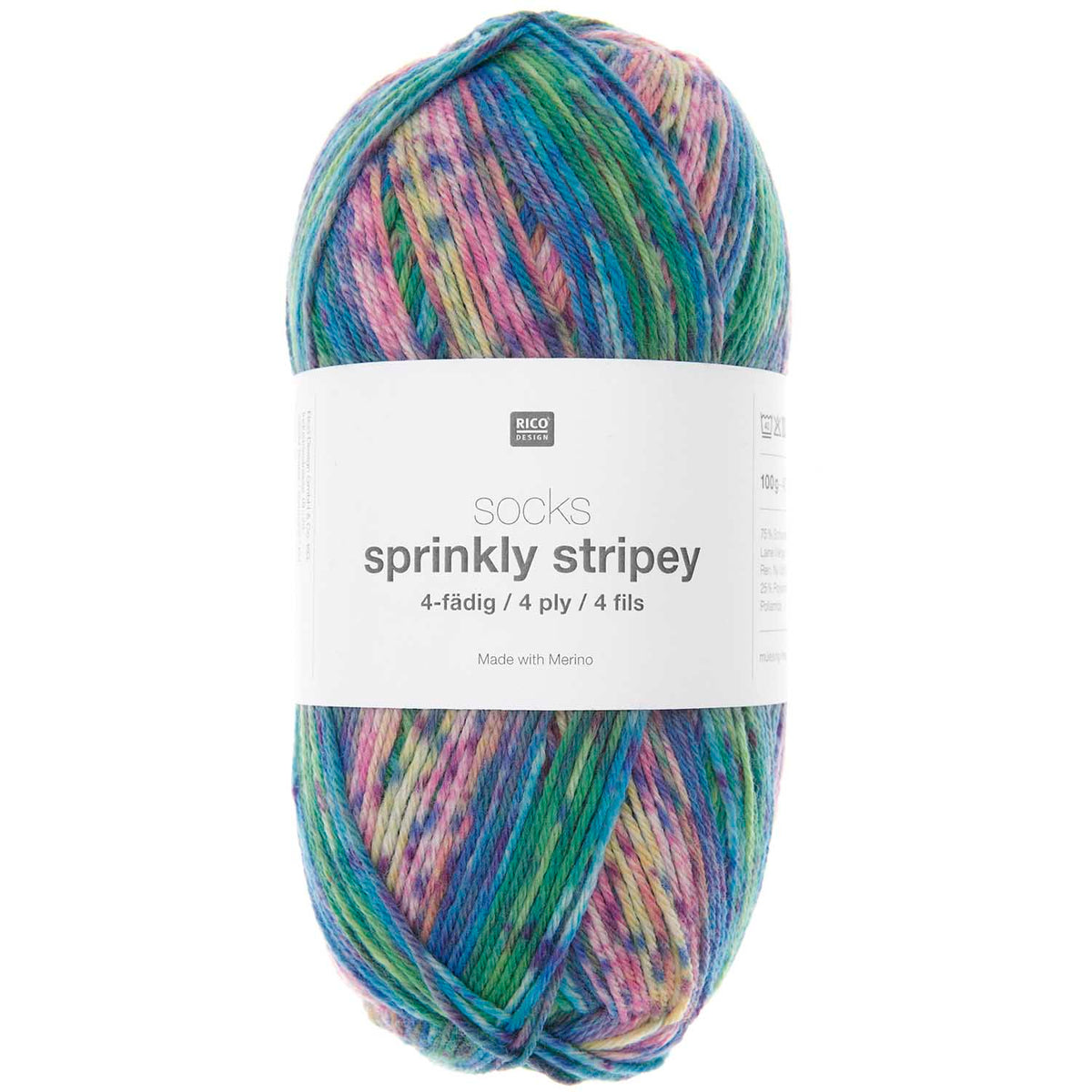 Rico Sprinkly Stripey 4 Ply Sock Yarn